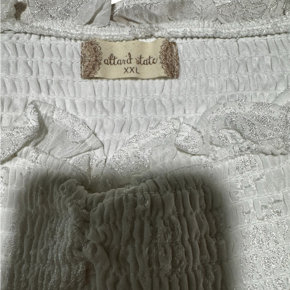 Altar'd State White Dress with Floral Lace Detail - Picture 4 of 7